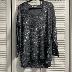 DKNY Sparkling Gray Sweater
